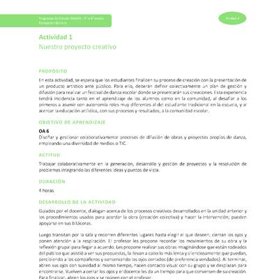 Actividad 1: Nuestro proyecto creativo