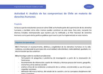 Actividad 4: Análisis de los compromisos de Chile en materia de derechos humanos