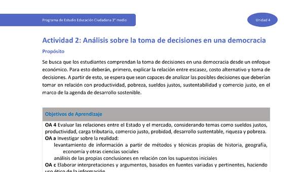 Actividad 2: Análisis sobre la toma de decisiones en una democracia