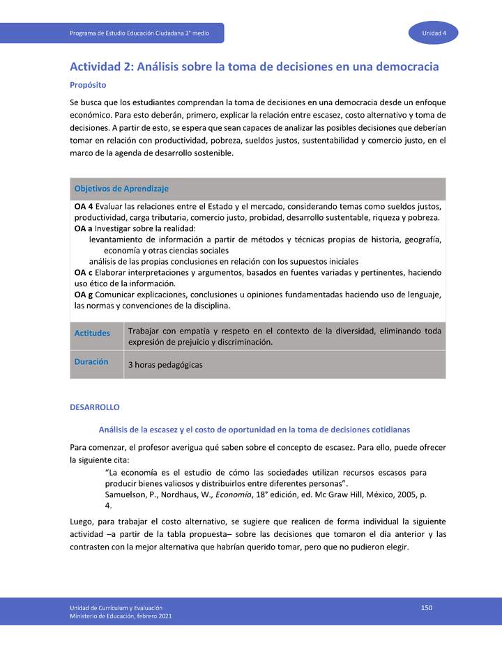 Actividad 2: Análisis sobre la toma de decisiones en una democracia