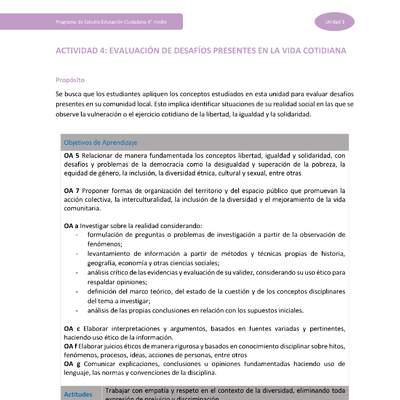 Actividad 4: Evaluación de desafíos presentes en la vida cotidiana