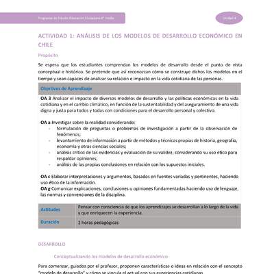 Actividad 1: Análisis de los modelos de desarrollo económico en Chile