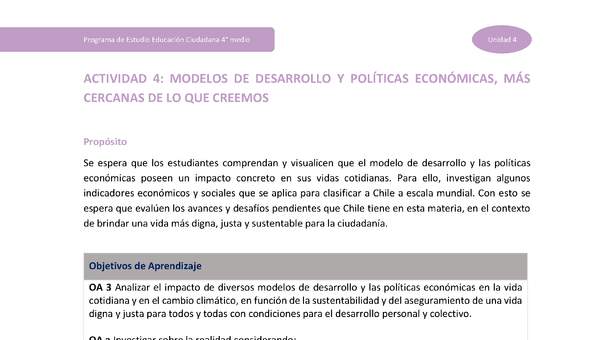 Actividad 4: Modelos de desarrollo y políticas económicas, más cercanas de lo que creemos