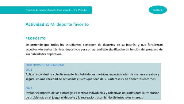 Actividad 2: Mi deporte favorito