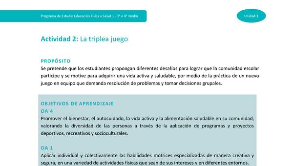 Actividad 2: La triplea juego