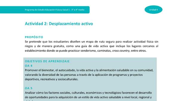 Actividad 2 : Desplazamiento activo