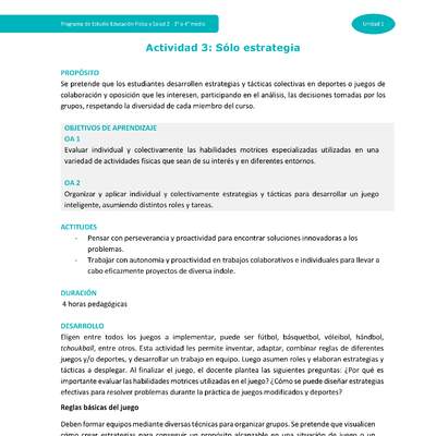 Actividad 3: Solo estrategia