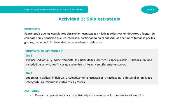 Actividad 3: Solo estrategia