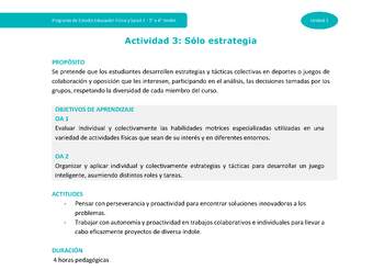 Actividad 3: Solo estrategia