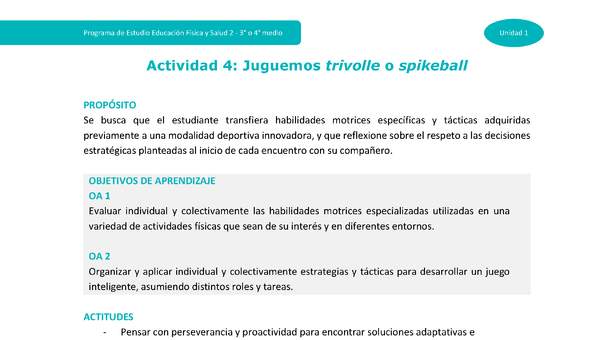 Actividad 4: Juguemos Trivolle o Spikeball