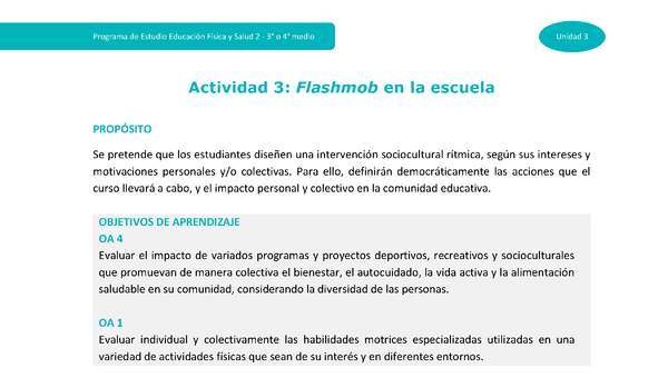 Actividad 3: Flashmob en la escuela