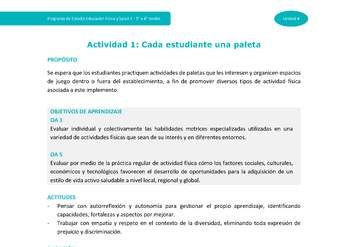 Actividad 1: Cada estudiante una paleta