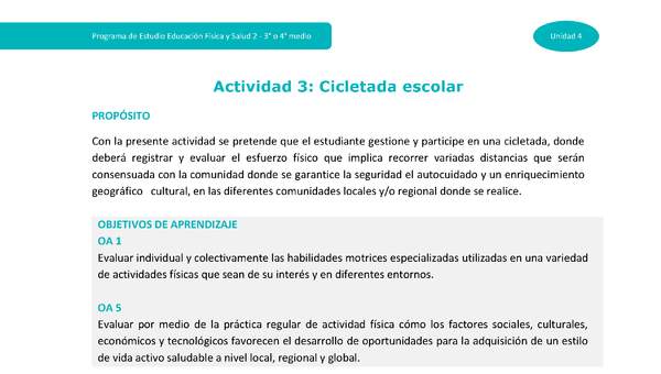 Actividad 3: Cicletada escolar