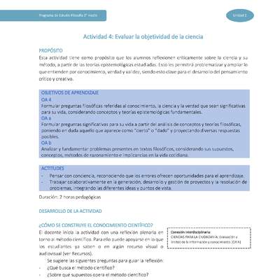 Actividad 4: Evaluar la objetividad de la ciencia