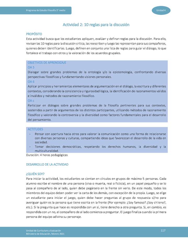 Actividad 2: 10 reglas para la discusión