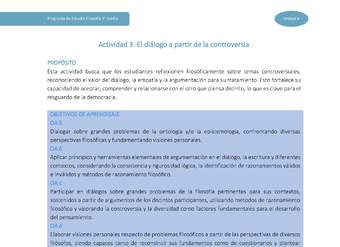 Actividad 3: El diálogo a partir de la controversia