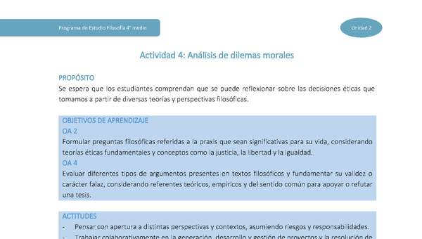 Actividad 4: Análisis de dilemas morales