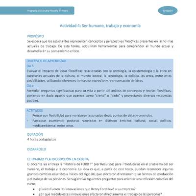 Actividad 4: Ser humano, trabajo y economía