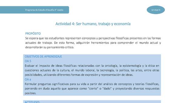 Actividad 4: Ser humano, trabajo y economía