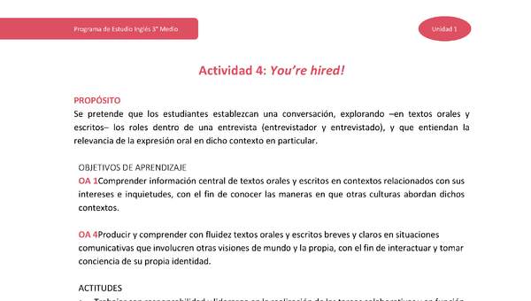 Actividad 4: You're hired!