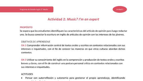 Actividad 2: Music? I'm an expert