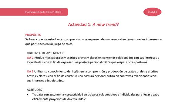 Actividad 1: A new trend?