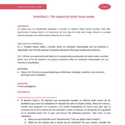 Actividad 1: The impact of social issues today
