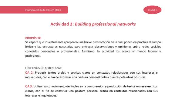 Actividad 2: Building professional networks