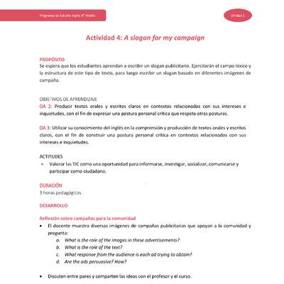 Actividad 4: A slogan for my campaign