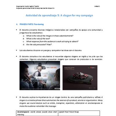 Actividad de aprendizaje 5: A slogan for my campaign
