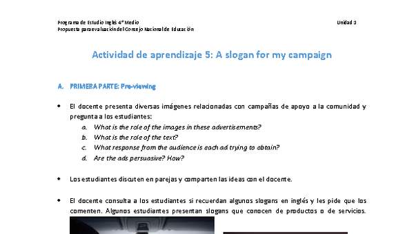 Actividad de aprendizaje 5: A slogan for my campaign