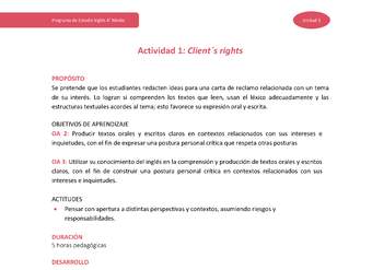 Actividad 1: Client ́s rights