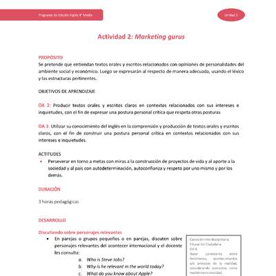 Actividad 2: Marketing gurus