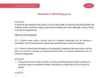 Actividad 2: Marketing gurus