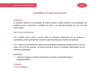 Actividad 3: A Start-up business