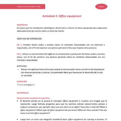 Actividad 4: Office equipment