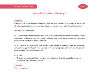 Actividad 1: What´s the story?