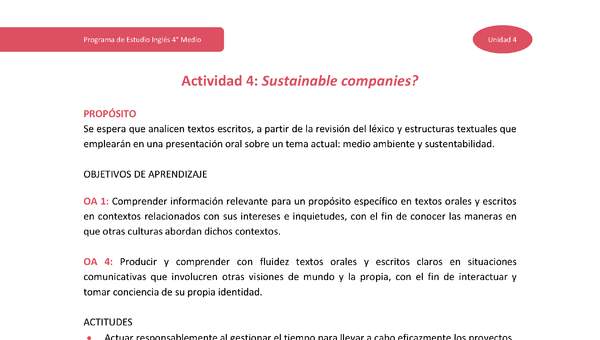 Actividad 4: Sustainable companies?