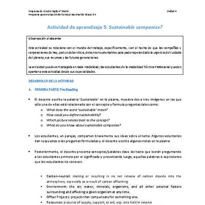Actividad de aprendizaje 5: Sustainable companies?