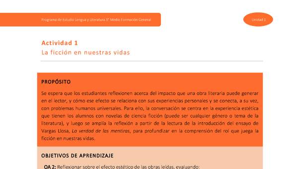 Actividad 1: La ficción en nuestras vidas