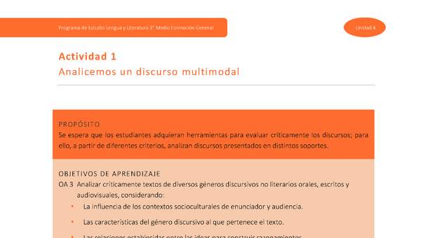 Actividad 1: Analicemos un discurso multimodal