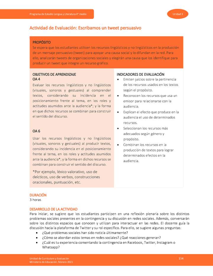 Actividad de Evaluación: Escribamos un tweet persuasivo