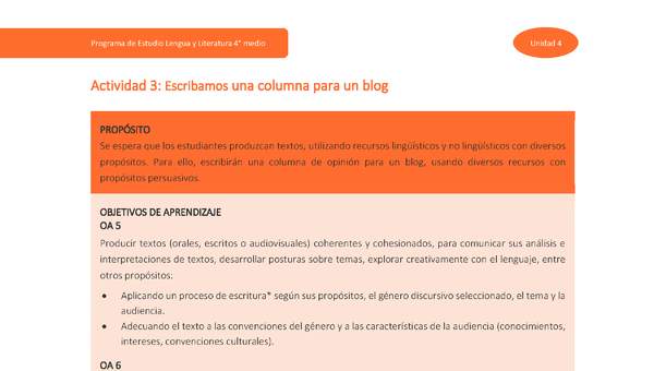 Actividad 3: Escribamos una columna para un blog