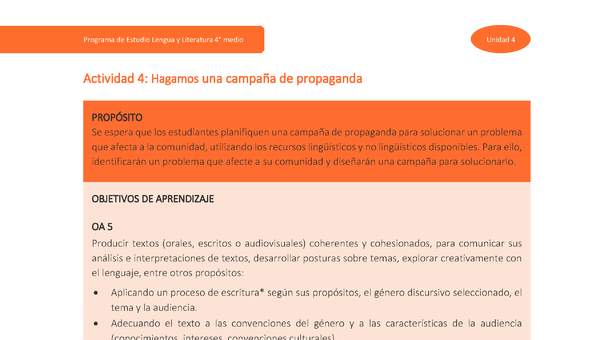 Actividad 4: Hagamos una campaña de propaganda