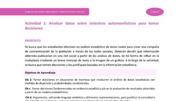 Actividad 1: Analizar datos sobre siniestros automovilísticos para tomar decisiones