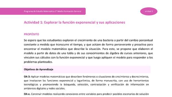 Actividad 1: Explorar la función exponencial y sus aplicaciones