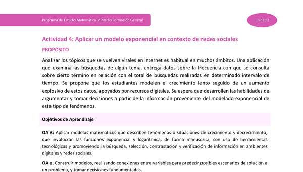 Actividad 4: Aplicar un modelo exponencial en contexto de redes sociales