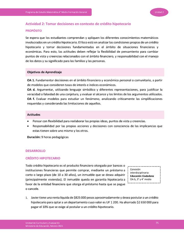 Actividad 2: Tomar decisiones en contexto de crédito hipotecario