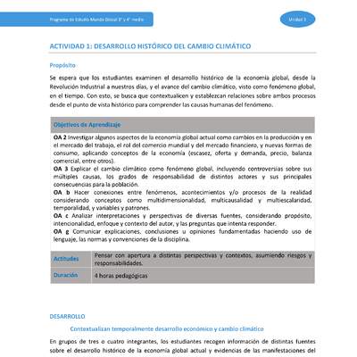 Actividad 1: Desarrollo histórico del cambio climático