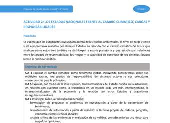 Actividad 2: Los Estados nacionales frente al cambio climático, cargas y responsabilidades